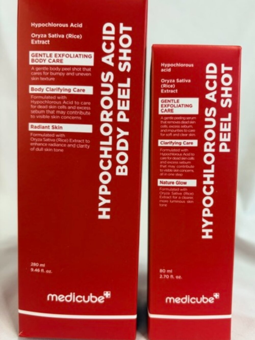Medicube Hypochlorous Acid Body Peel Shot + Face Peel Shot Duo Set NIB